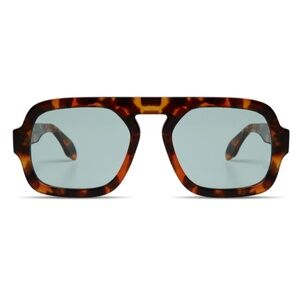 Tortoise Shell Sunglasses with Blue Lenses